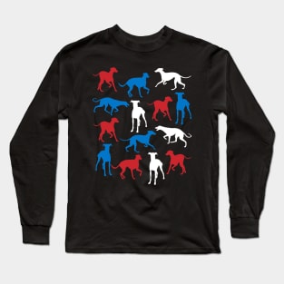 Patriotic Greyhound Dog America Flag 4Th Of July Long Sleeve T-Shirt